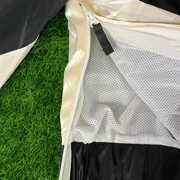 NWT New With Tags Vintage 90s Adidas Black & White Satin Bomber Jacket Mens 2XL - Picture 8 of 16